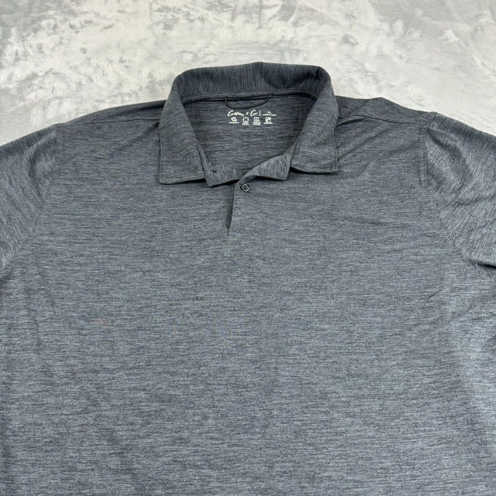 Cotton&Co Shirt Mens Extra Large Heather Grey Golf Polo Stretch Super Soft